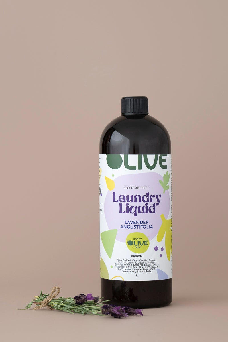 Laundry Liquid Lavender Angustifolia 1 Litre (non-toxic, probiotic laundry detergent)