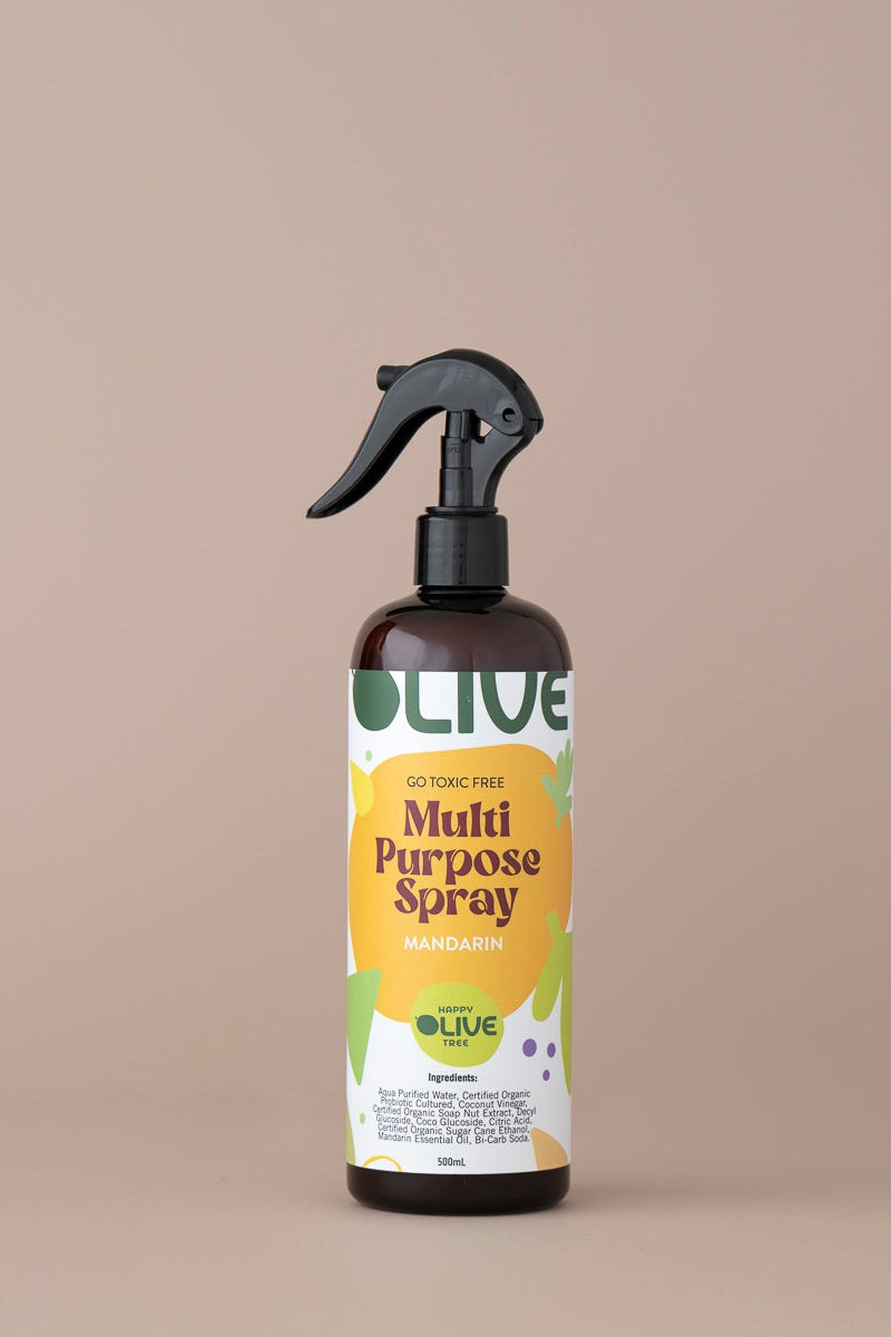 Multi Purpose Spray Mandarin 500ml Non-Toxic Probiotic Cleaner with Organic Coconut Vinegar + Bi-Carb
