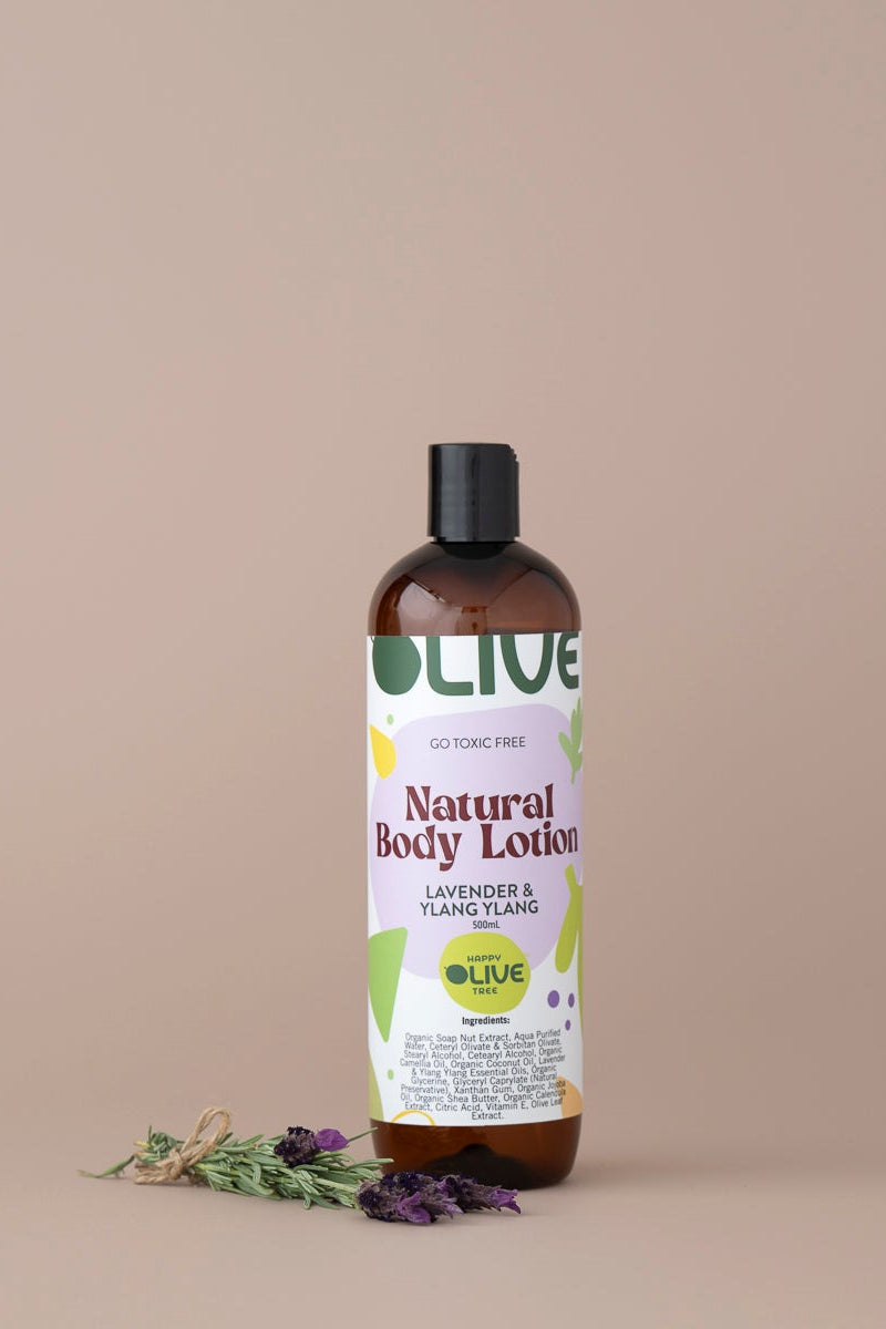 Natural Body Lotion Lavender & Ylang Ylang 500ml Non-Toxic, Plant-Based Moisturiser, Essential Oils