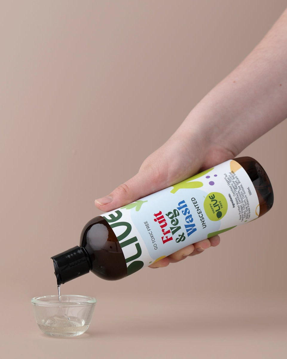 Fruit and Veg Wash Unscented (500ml) Non-Toxic Produce Wash with Organic Vinegar + Bi-Carb Soda