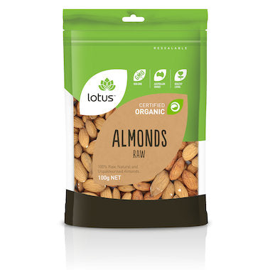 Almonds Raw Organic GF 100g