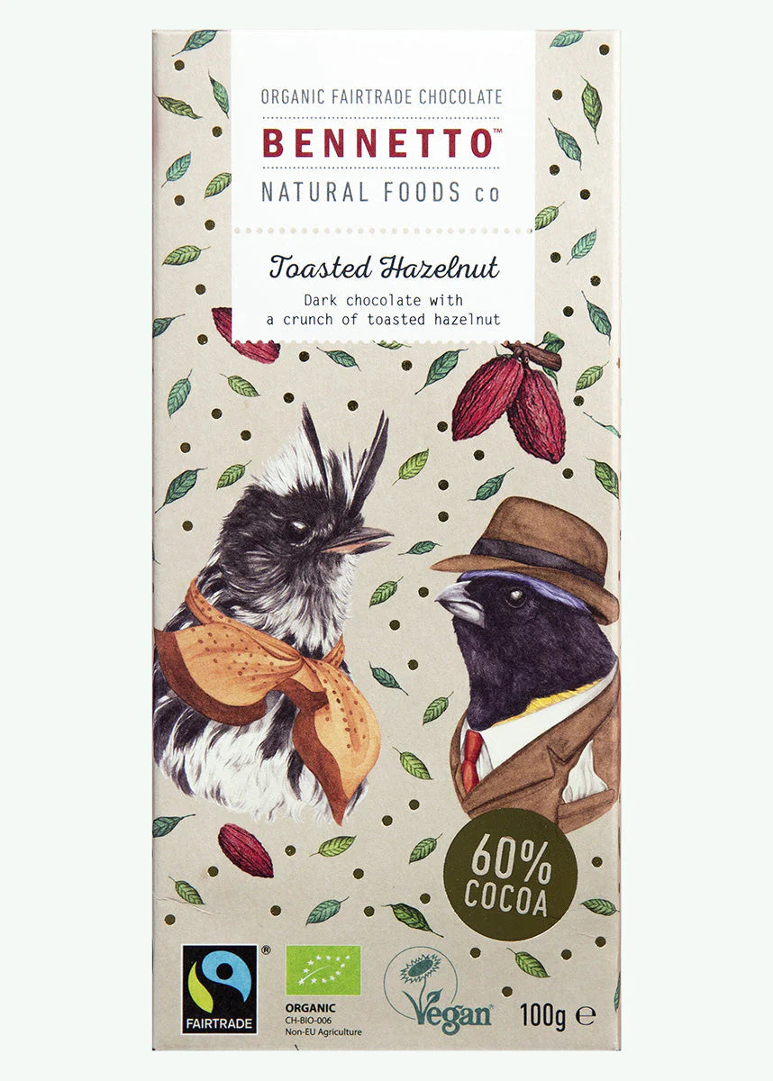 Organic Dark Chocolate Toasted Hazelnut 14x100g