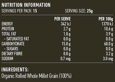 Millet Flakes Rolled Organic 375g