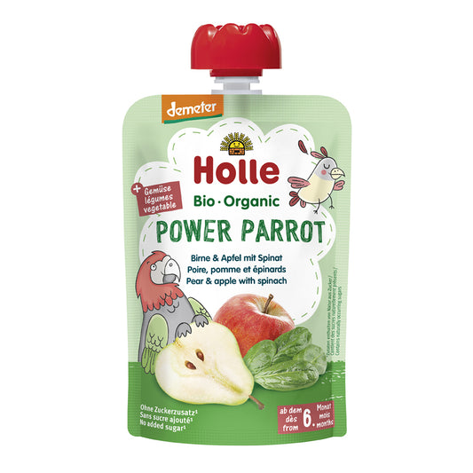 Holle Power Parrot - Pear & Apple with Spinach 100g