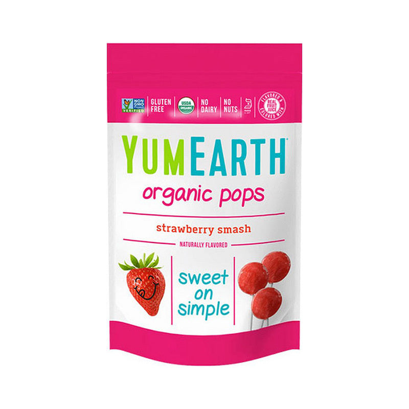 Organic Lollipops Bags Strawberry 14 lollipops