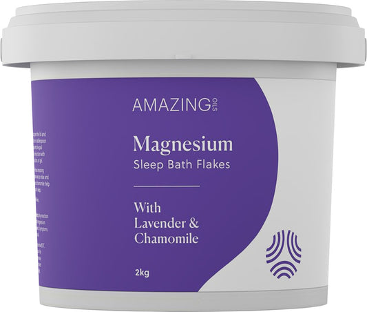 AMAZING OILS Magnesium Sleep Bath Flakes - With Lavender & Chamomile 2kg