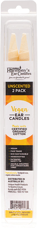 Vegan Ear Candles Unscented 2pk