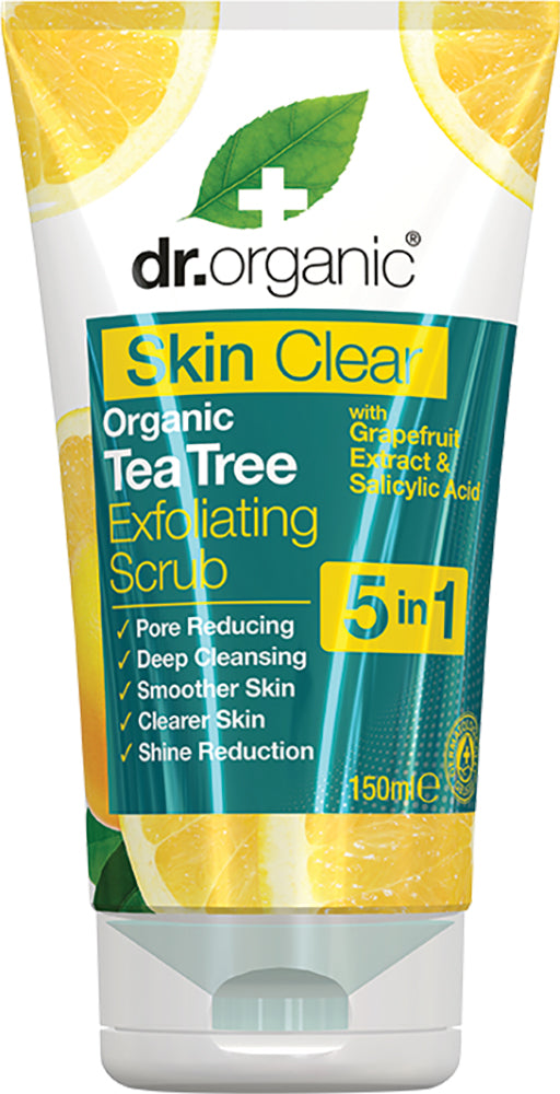 Exfoliating Face Scrub Skin Clear Organic Tea Tree 150ml