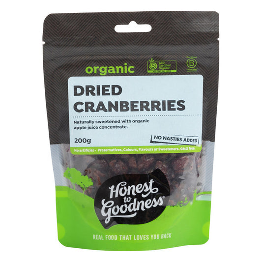 Honest To Goodness Organic Dried Cranberries 200g