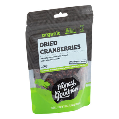 Honest To Goodness Organic Dried Cranberries 200g