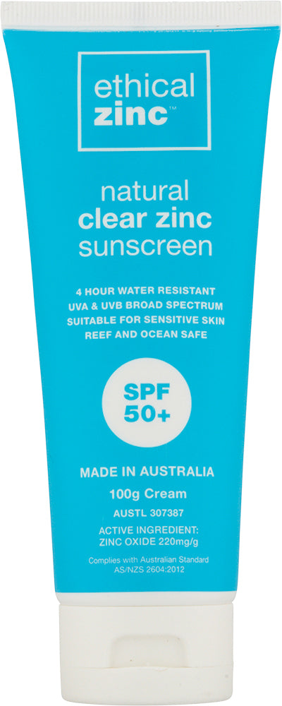 Natural Clear Zinc Sunscreen SPF 50+ 100g