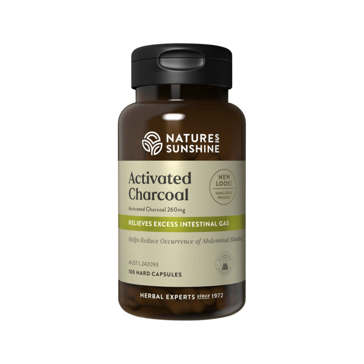 Activated Charcoal (Per Capsule: 260mg) 100 Capsules