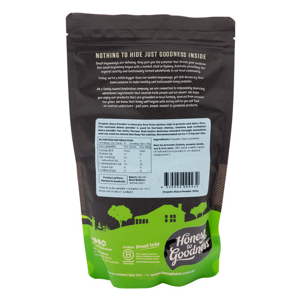 Honest To Goodness Organic Maca Powder Raw 350g