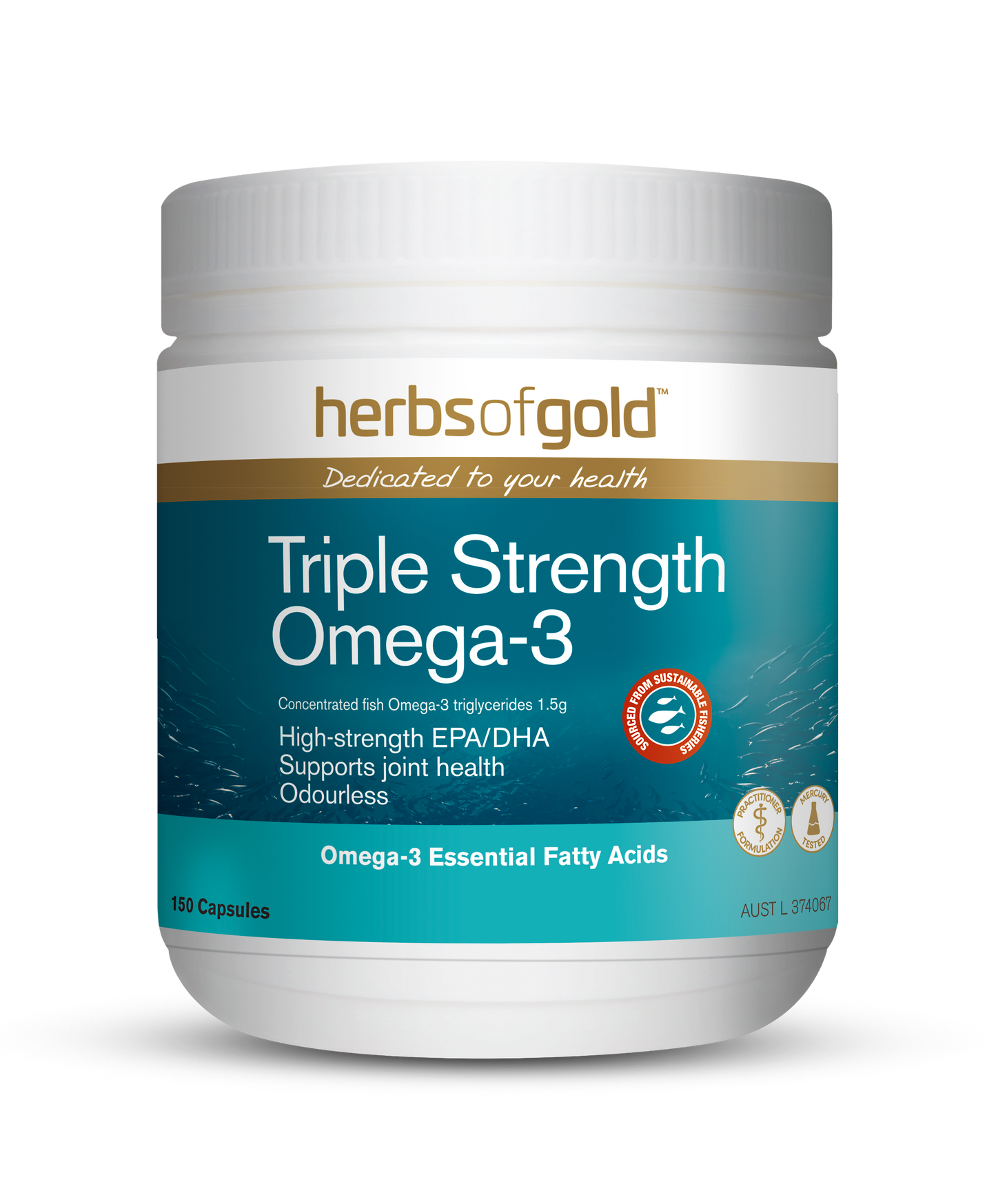 Herbs Of Gold Triple Strength Omega-3 150 Capsules