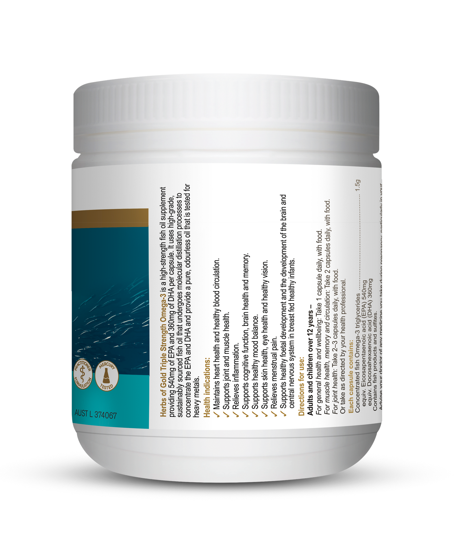 Herbs Of Gold Triple Strength Omega-3 150 Capsules