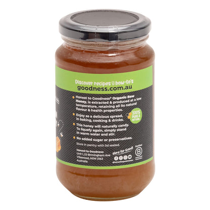 Honest To Goodness Organic Australian Raw Honey 500g