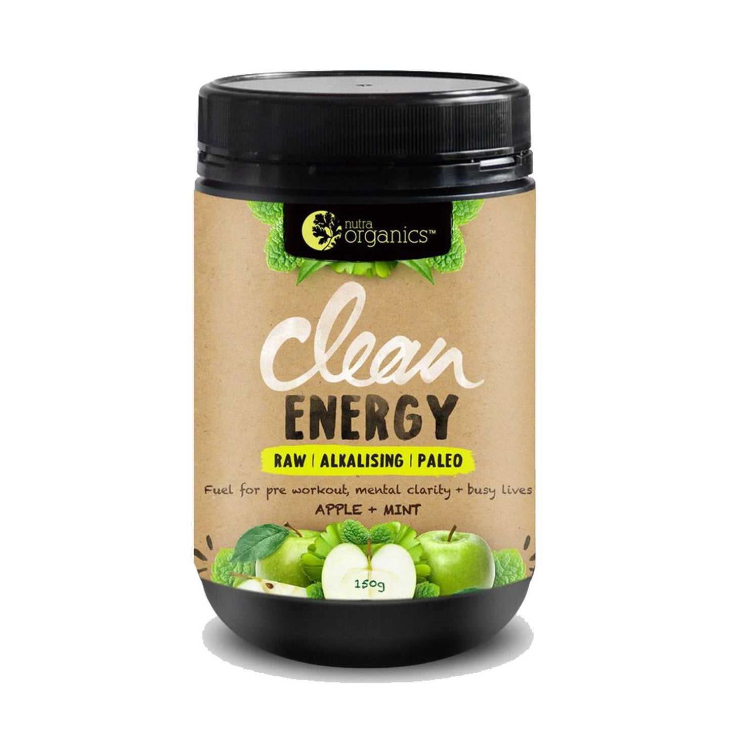 Nutra Organics Clean Energy Apple + Mint 150g
