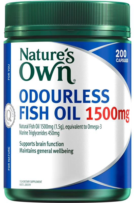 NATURES OWN CAP ODOURLESS FISH OIL 1500MG