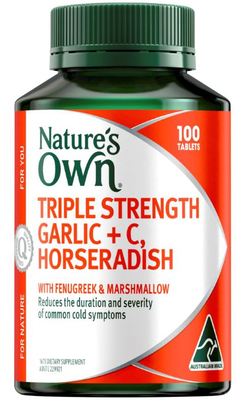 NATURES OWN TAB TRIPLE STRNGTH GARLIC + VIT C HORSERADISH
