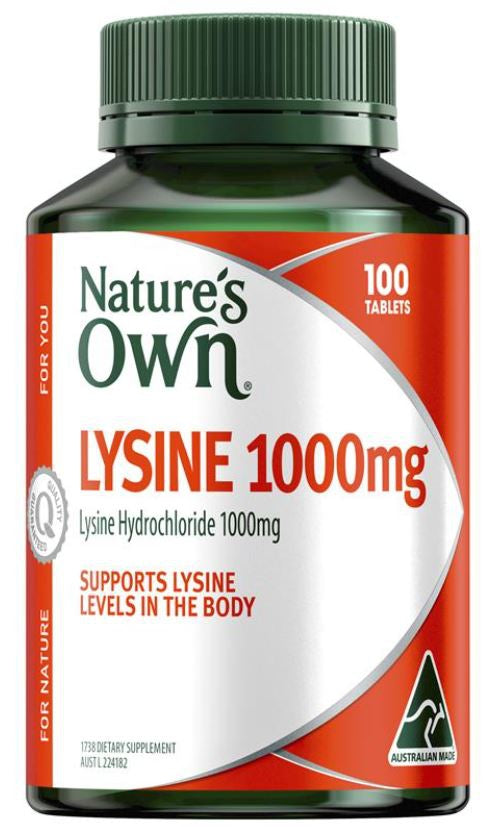 NATURES OWN TAB LYSINE 1000MG DBL STRENGTH COLD SORE RLF