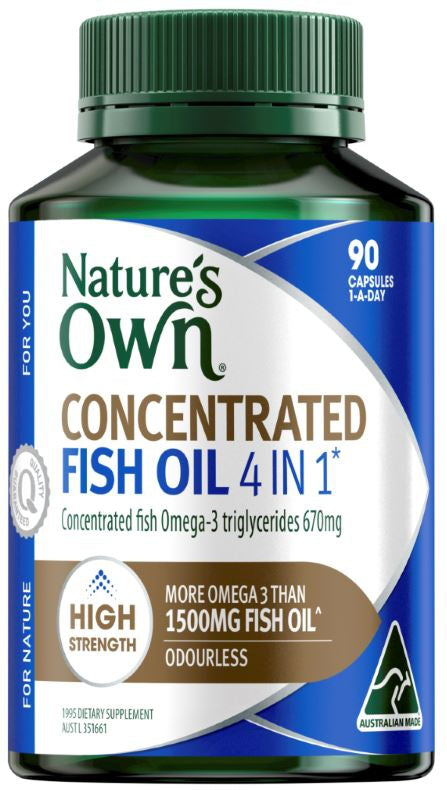 NATURES OWN CAP CONCENTRATED FISH OIL 4 IN 1