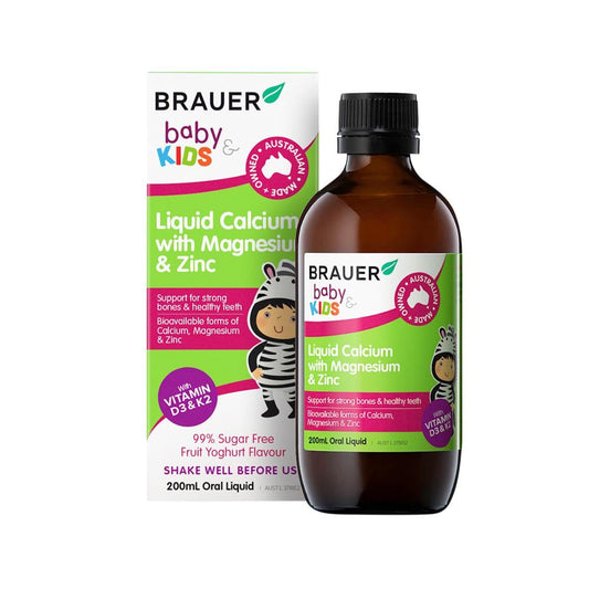 BRAUER BABY & KIDS LIQUID CALCIUM WITH MAGNESIUM & ZINC ORAL LIQUID 200ML