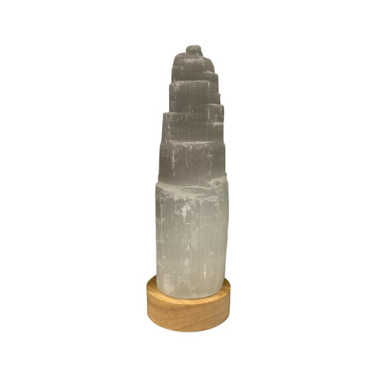 ALTERNATIVE DISTRIBUTION SELENITE LAMP MINI MOUNTAIN WITH LED BASE 15CM