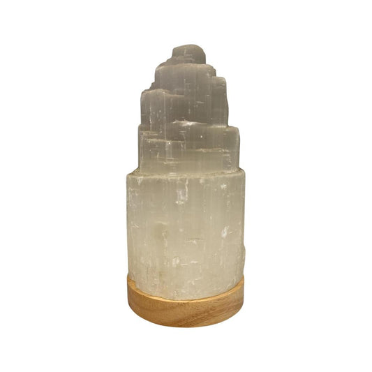 ALTERNATIVE DISTRIBUTION SELENITE LAMP MOUNTAIN WITH LED BASE 20CM