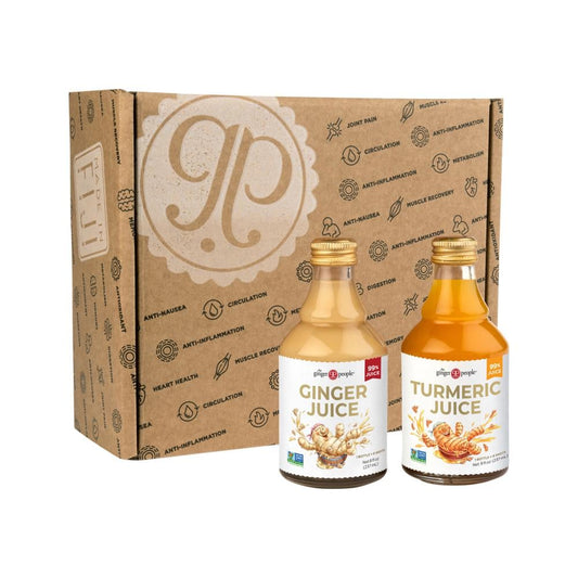 THE GINGER PEOPLE GINGER JUICE 237ML & TURMERIC JUICE 237ML TWIN PACK