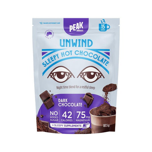 PEAK CHOCOLATE UNWIND SLEEPY HOT CHOCOLATE DARK 187.5G