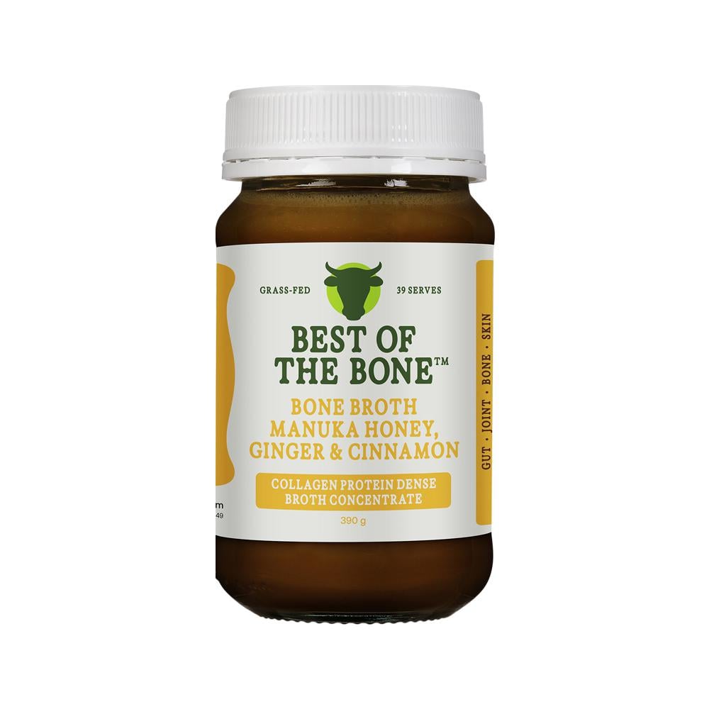 BEST OF THE BONE BONE BROTH BEEF CONCENTRATE MANUKA HONEY GINGER & CINNAMON 390G