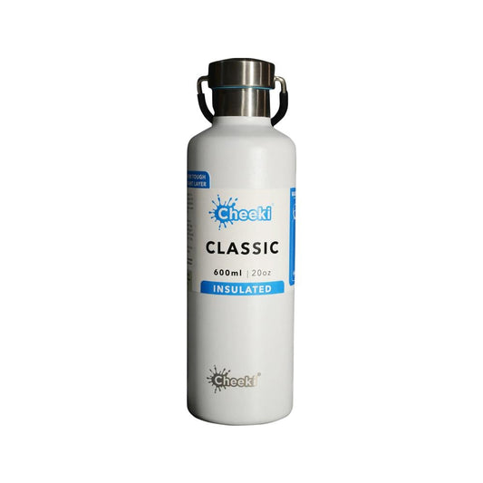 CHEEKI INSULATED BOTTLE CLASSIC WHITE 600ML