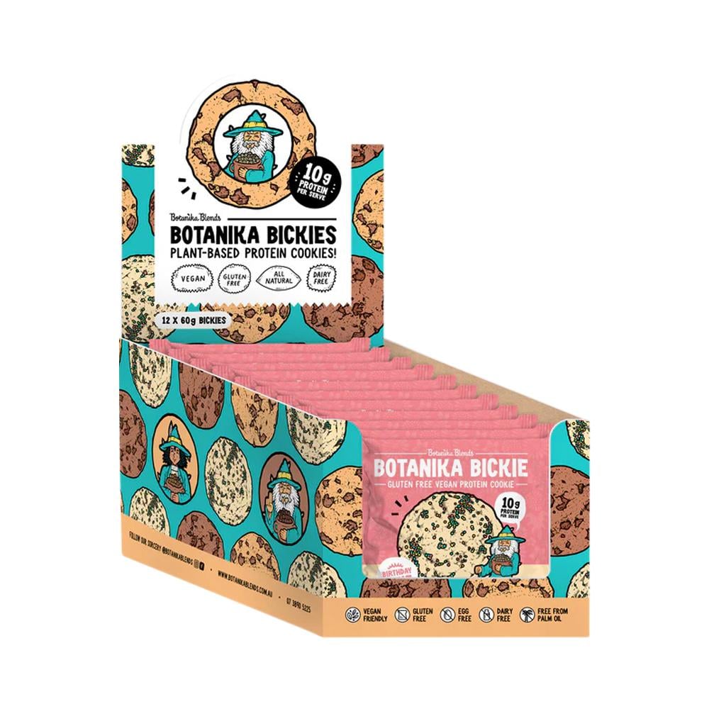 BOTANIKA BLENDS BICKIES BIRTHDAY CAKE 60G X 12 DISPLAY