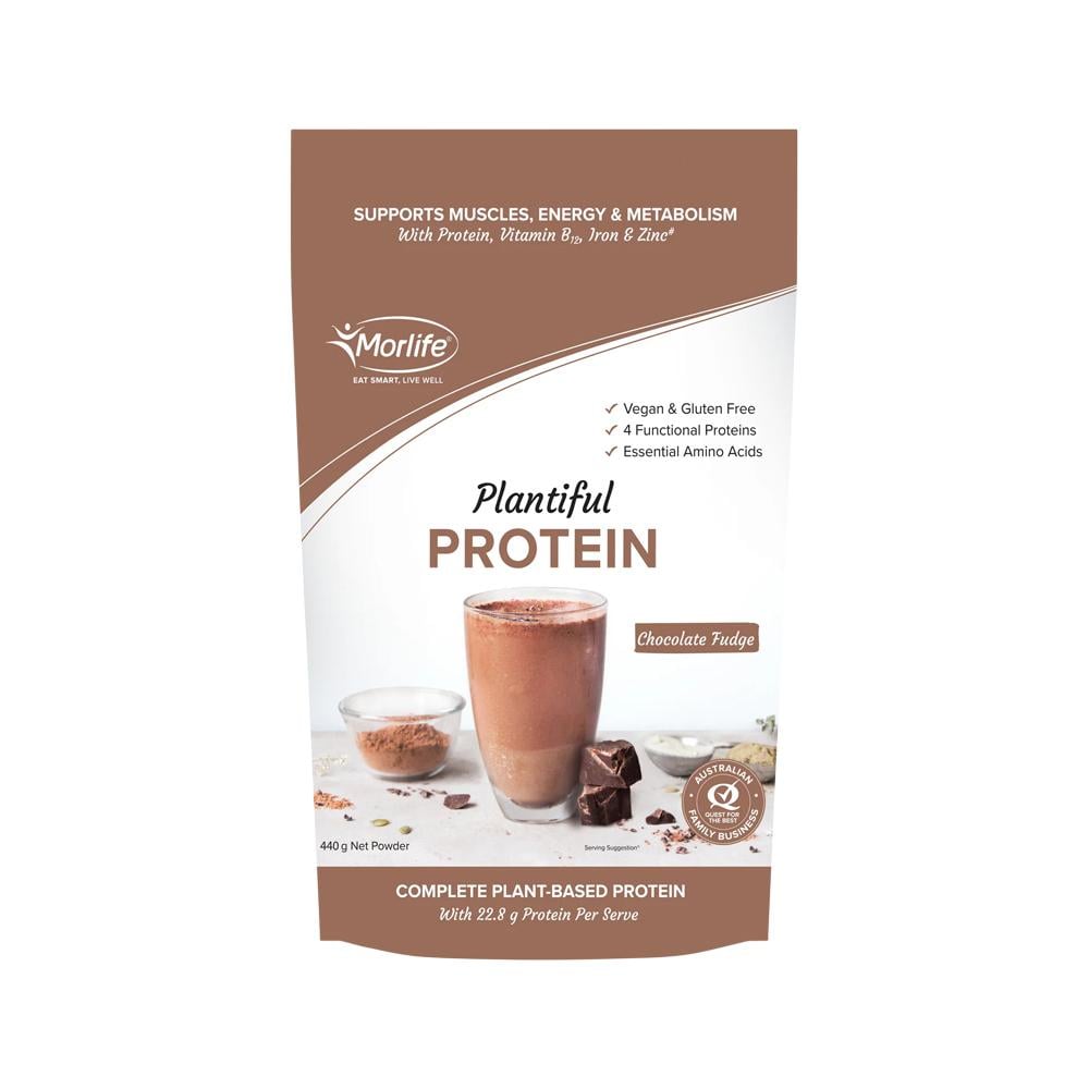 MORLIFE PLANTIFUL PROTEIN CHOCOLATE FUDGE 440G