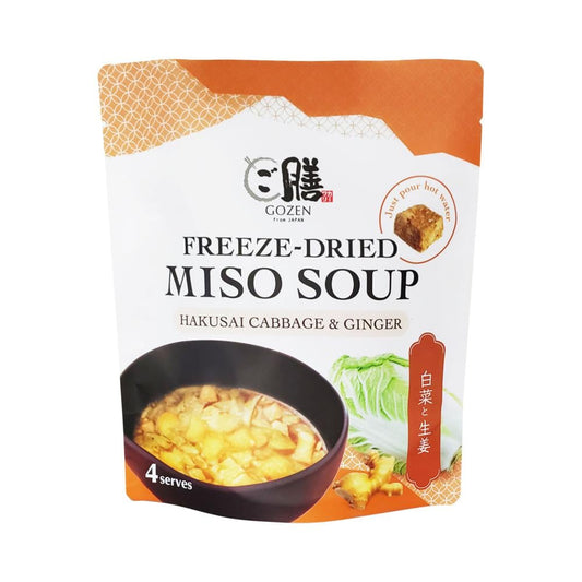 GOZEN MISO SOUP FREEZE-DRIED HAKUSAI CABBAGE & GINGER X 4 SERVES