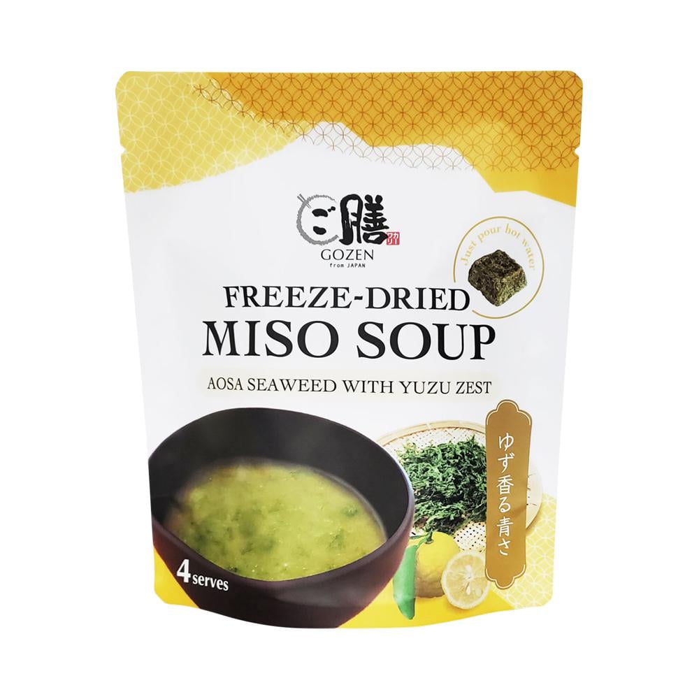 GOZEN MISO SOUP FREEZE-DRIED AOSA SEAWEED WITH YUZU ZEST X 4 SERVES