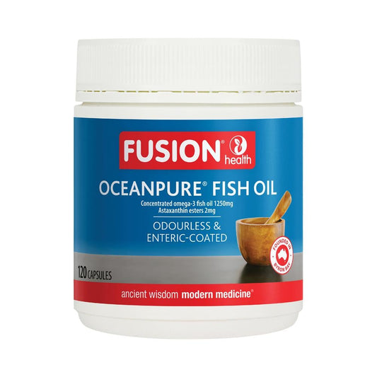 FUSION HEALTH OCEANPURE FISH OIL OROURLESS & ENTERIC COATED 120C