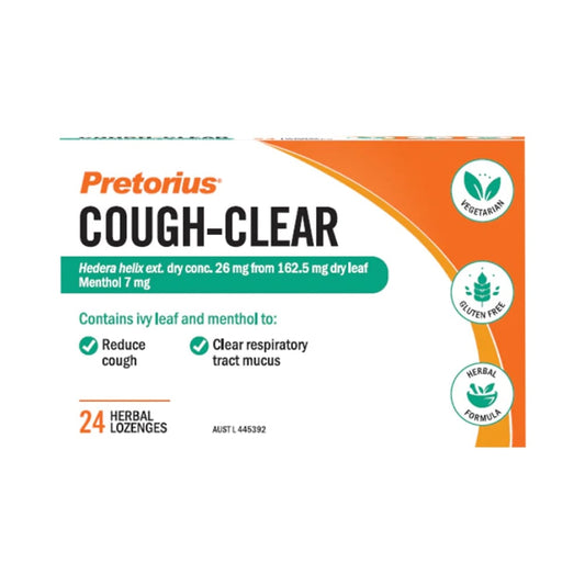 PRETORIUS COUGH-CLEAR LOZENGES IVY LEAF AND MENTHOL 24PK