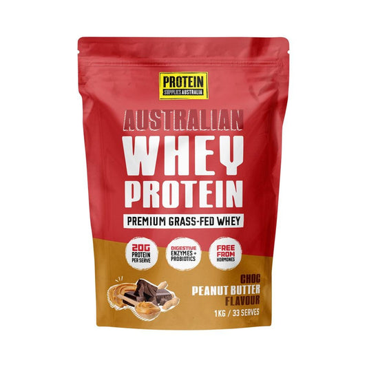 PROTEIN SUPPLIES AUSTRALIA AUSTRALIAN WHEY PROTEIN CHOC PEANUT BUTTER 1KG