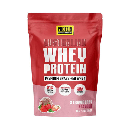 PROTEIN SUPPLIES AUSTRALIA AUSTRALIAN WHEY PROTEIN STRAWBERRY 1KG