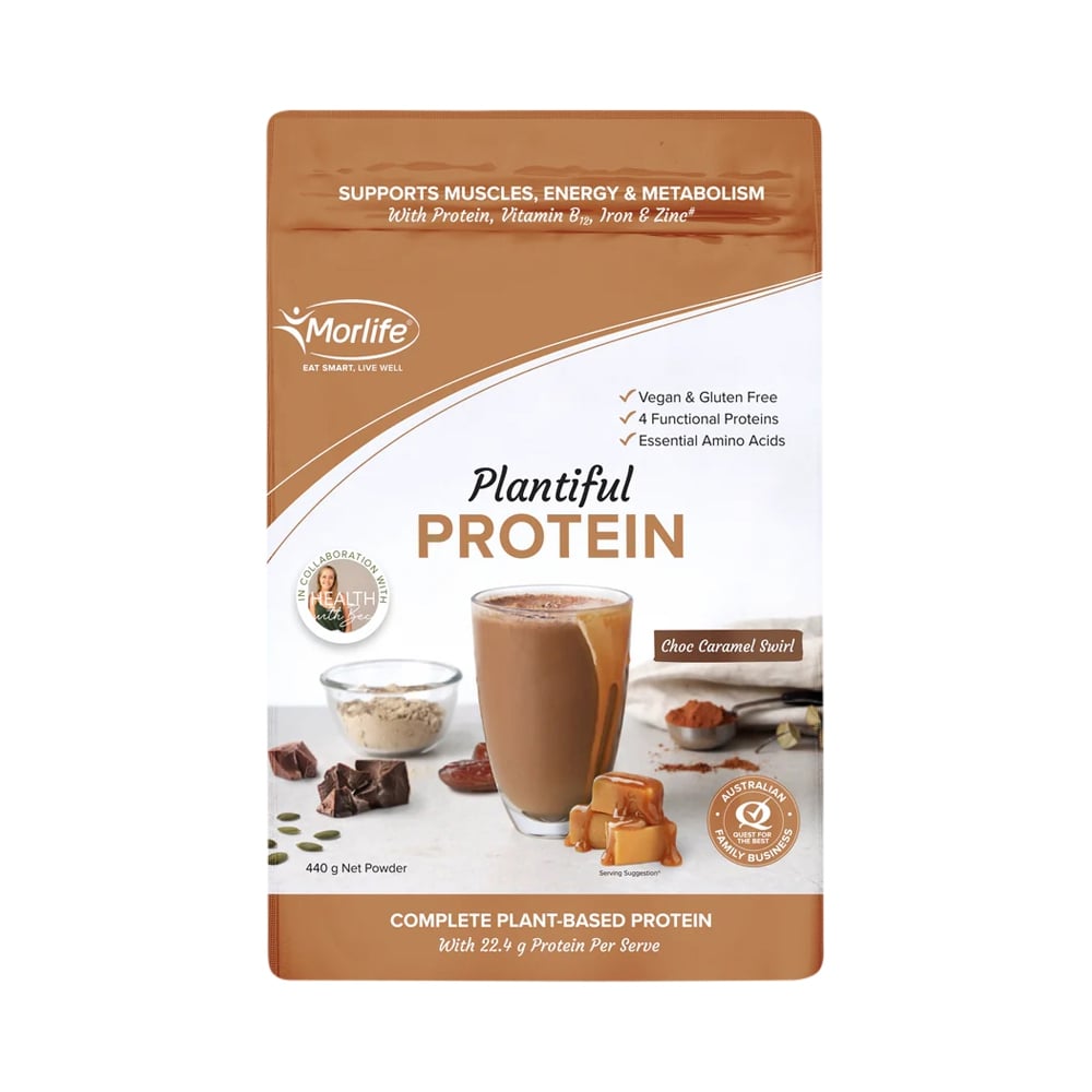 MORLIFE PLANTIFUL PROTEIN CHOC CARAMEL SWIRL 440G