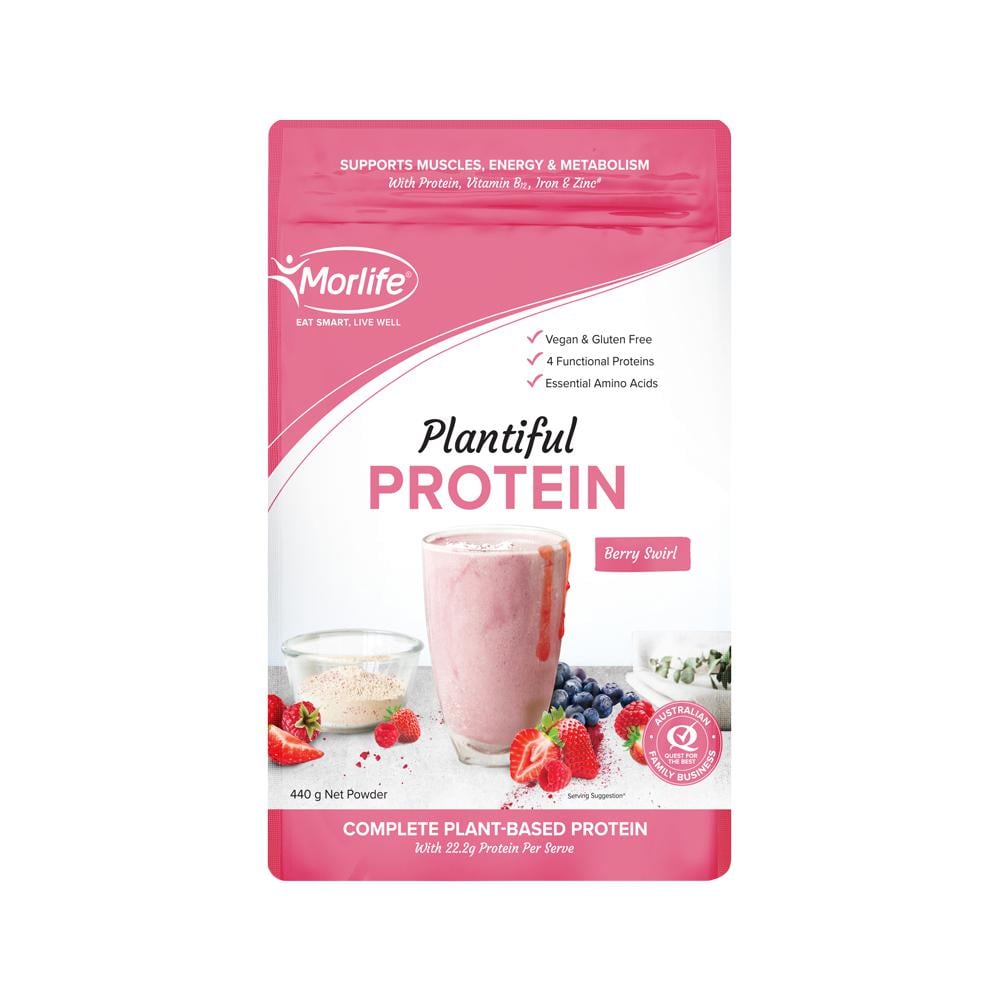 MORLIFE PLANTIFUL PROTEIN BERRY SWIRL 440G