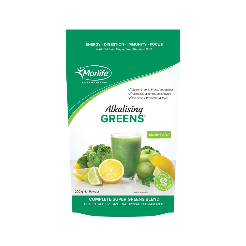 MORLIFE ALKALISING GREENS CITRUS TWIST 200G
