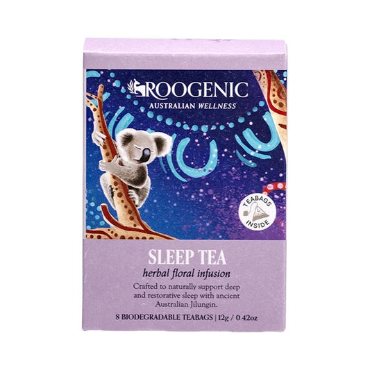 ROOGENIC AUSTRALIAN WELLNESS SLEEP TEA HERBAL FLORAL INFUSION X 8 TEABAGS