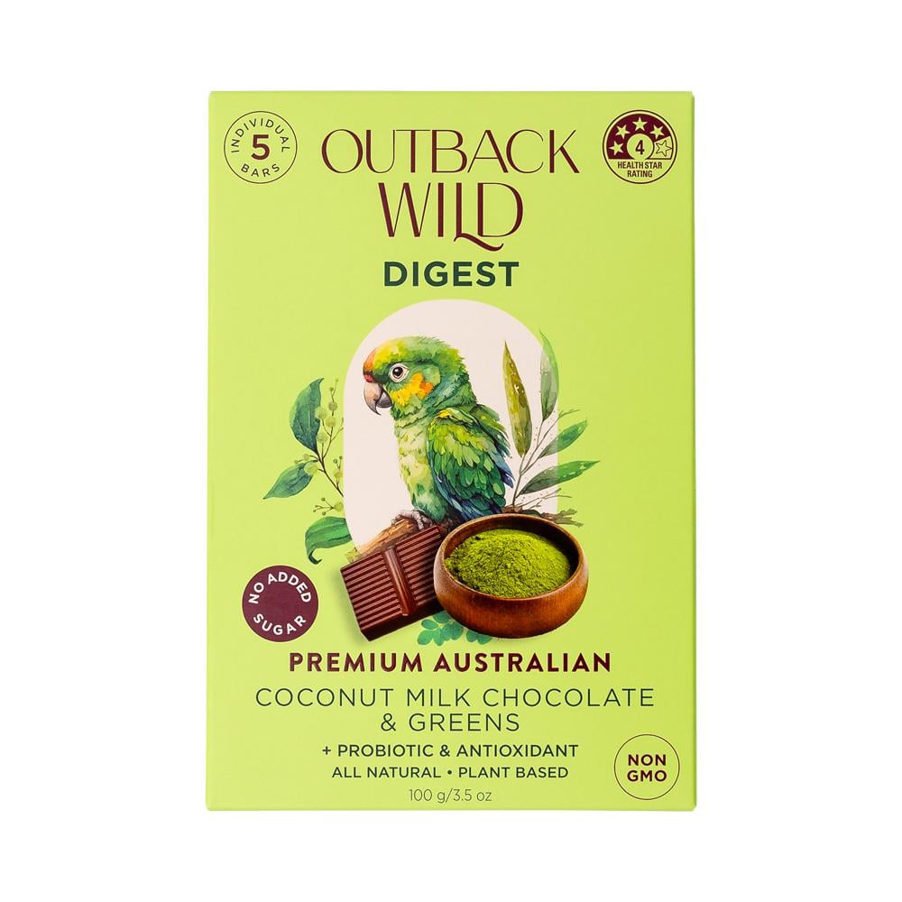 OUTBACK WILD DIGEST COCONUT MILK CHOCOLATE & GREENS 20G X 5PK