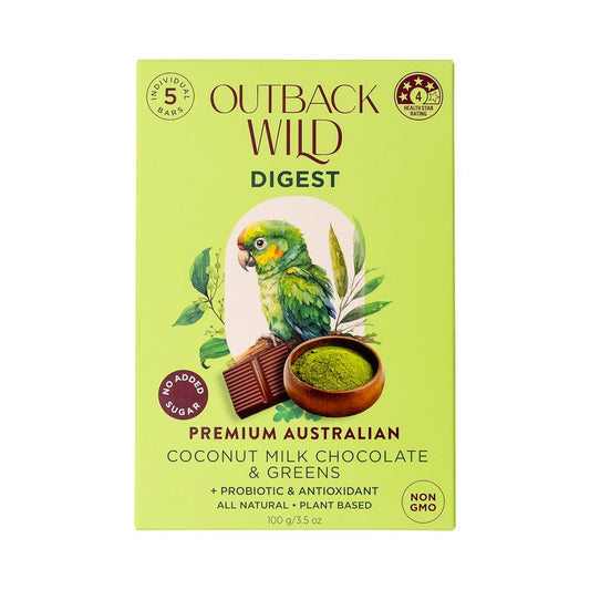 OUTBACK WILD DIGEST COCONUT MILK CHOCOLATE & GREENS 20G X 5PK