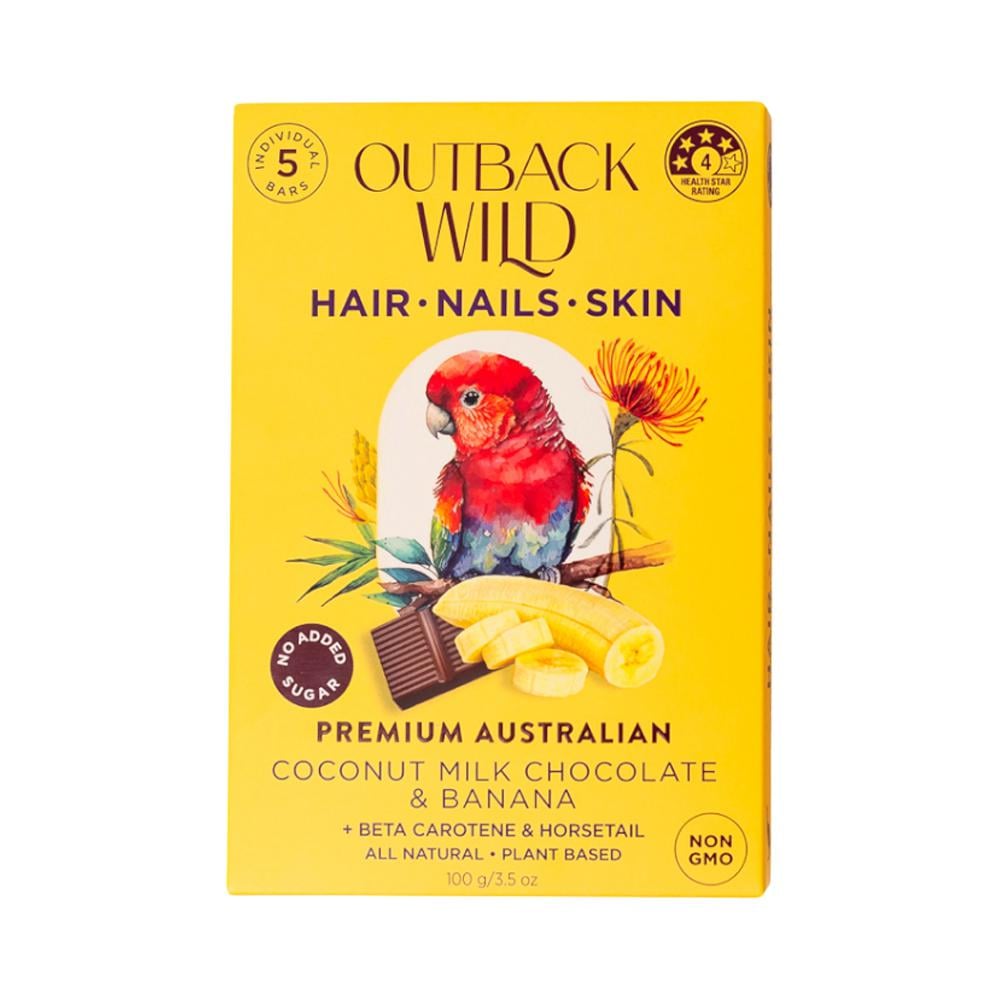 OUTBACK WILD HAIR SKIN NAILS COCONUT MILK CHOCOLATE & BANANA 20G X 5PK