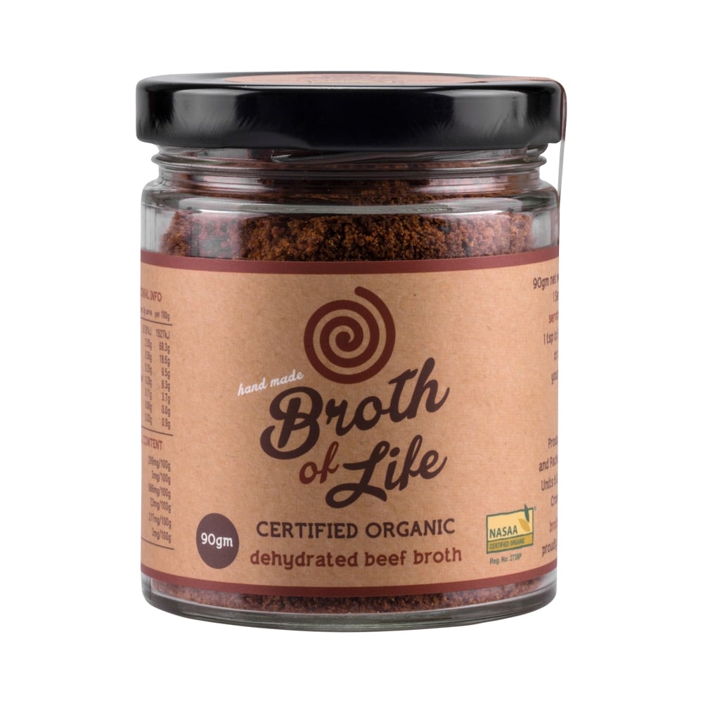BROTH OF LIFE ORGANIC DEHYDRATED BEEF BROTH JAR 90G