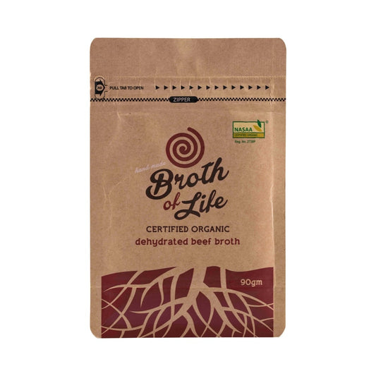 BROTH OF LIFE ORGANIC DEHYDRATED BEEF BROTH REFILL SATCHEL 90G