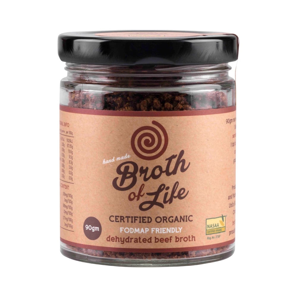 BROTH OF LIFE ORGANIC DEHYDRATED BEEF BROTH FODMAP FRIENDLY 90G